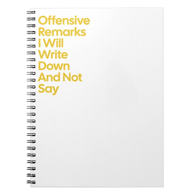 Caderno Espiral Observações Ofensivas Que Não Direi (Frente)