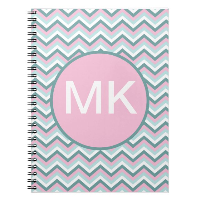 Caderno Espiral Ocean Mist Chevron Patterno (Frente)