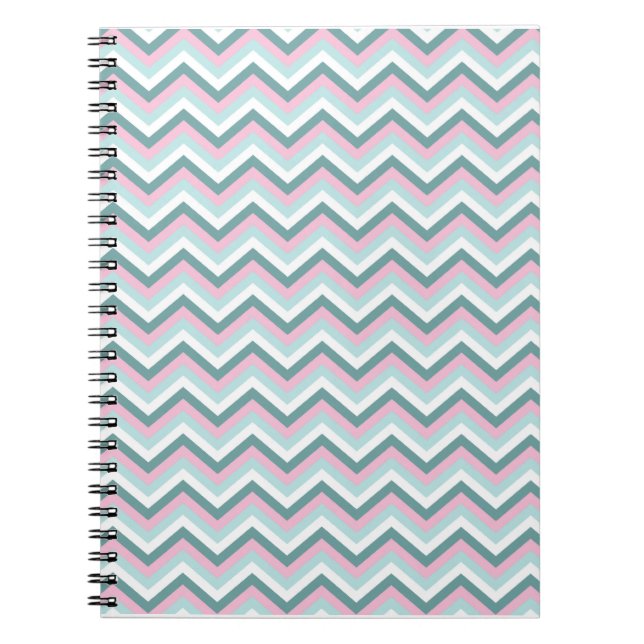 Caderno Espiral Ocean Mist Chevron Patterno (Frente)