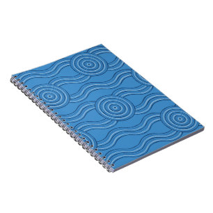 Caderno Espiral Oceano artístico aborígene