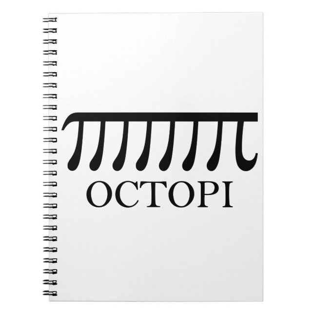 Caderno Espiral Octopi - Engraçado Pi Octopus Math (Frente)