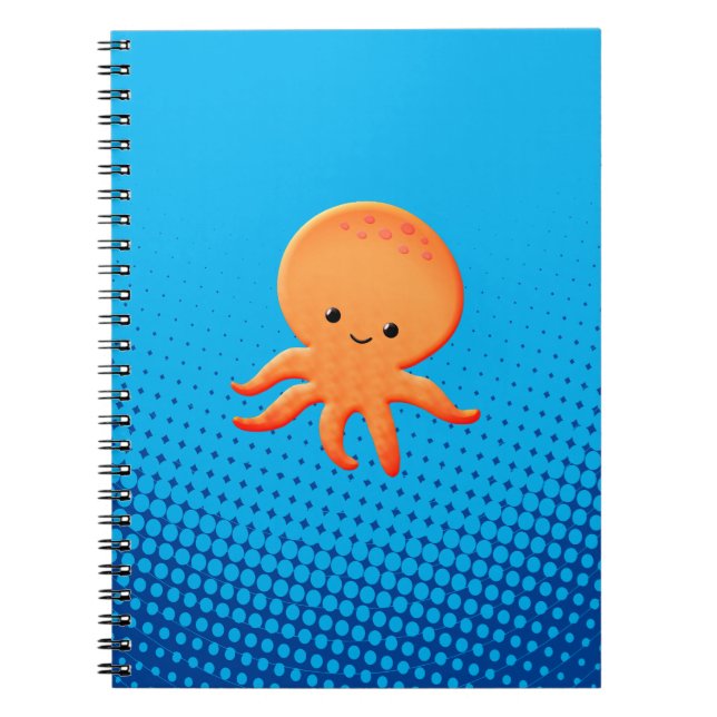 Caderno Espiral Octopus de Bebê Cartoon Bonito (Frente)