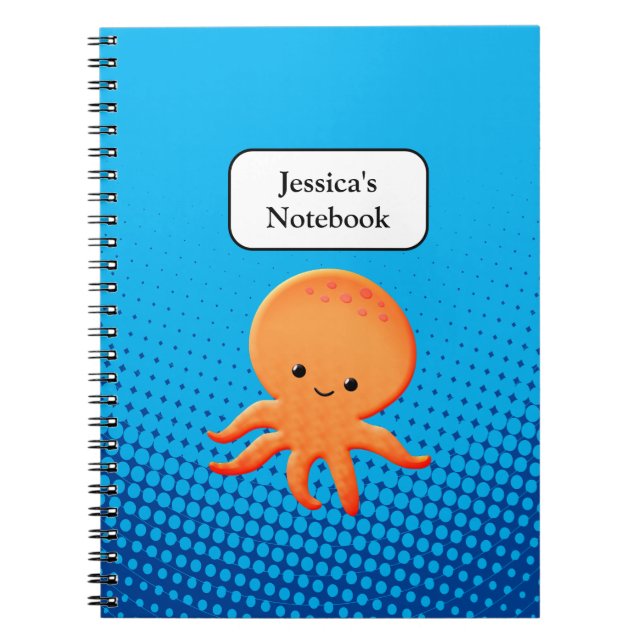 Caderno Espiral Octopus de Bebê Cartoon Bonito (Frente)