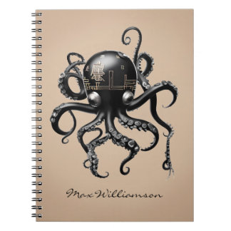 Caderno Espiral Octopus Japonês Gráfico Personalizado