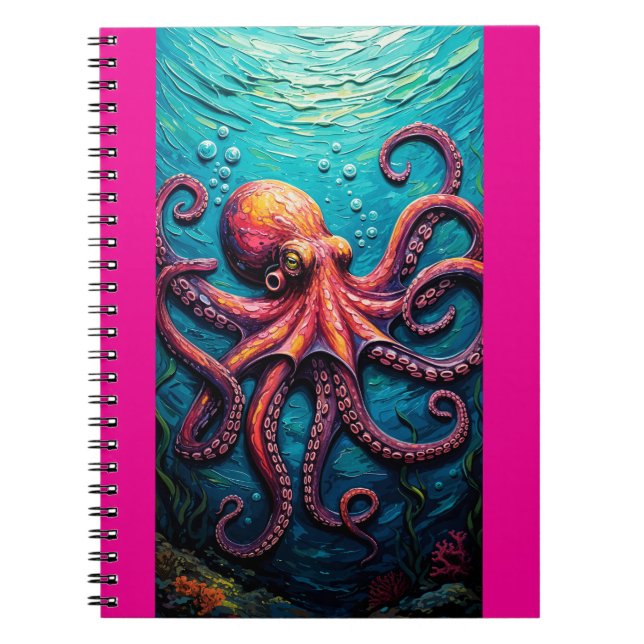Caderno Espiral Octopus Underwater Painting (Frente)