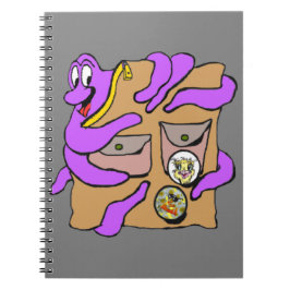 Caderno Espiral Octopus Viajante Embrulhando Mochila.Notebook