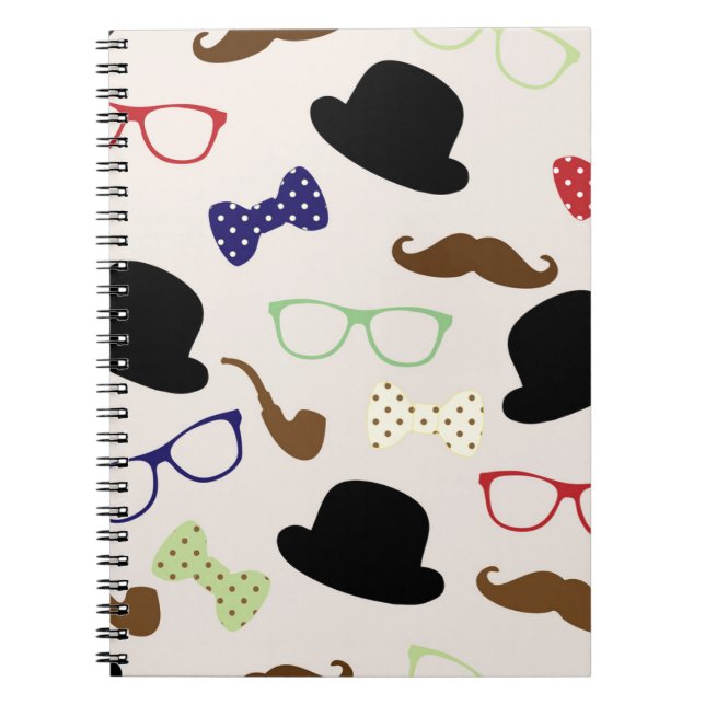 Caderno Espiral Óculos, Chapéus e bigode (Frente)