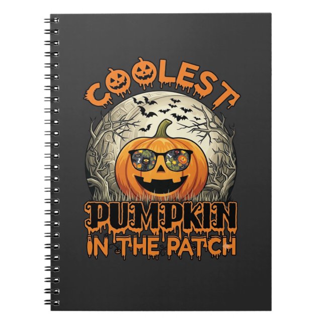 Caderno Espiral Óculos de Sol Assustadores de Halloween do Melhor  (Frente)