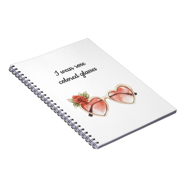 Caderno Espiral Óculos de sol coloridos rosa (Lado Direito)