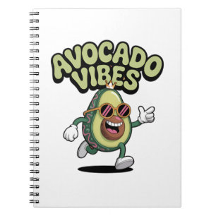 Caderno Espiral Óculos de Sol Divertidos Abacate