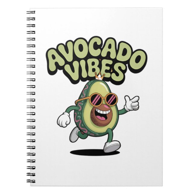Caderno Espiral Óculos de Sol Divertidos Abacate (Frente)