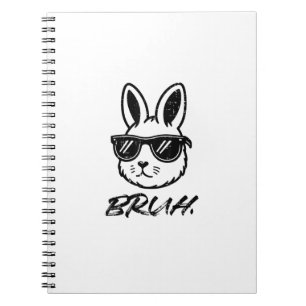 Caderno Espiral Óculos de Sol Easter Bruh Bunny Piada Meme Homens 