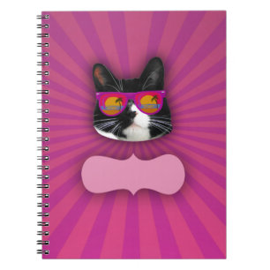 Caderno Espiral Óculos de sol personalizáveis Vestindo diversão Tu