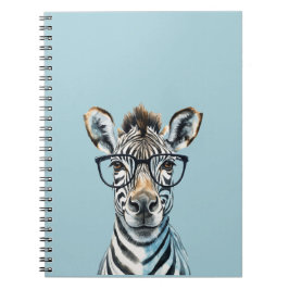 Caderno Espiral Óculos de Visto Zebra engraçados