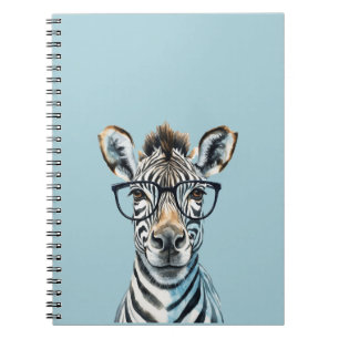 Caderno Espiral Óculos de Visto Zebra engraçados
