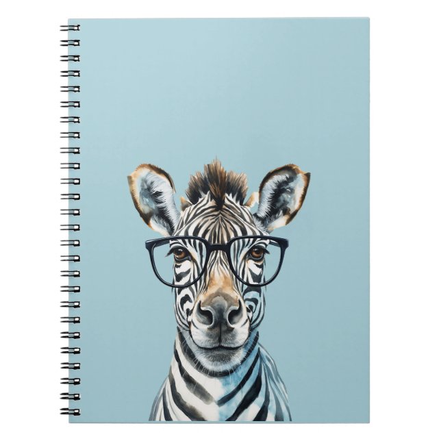 Caderno Espiral Óculos de Visto Zebra engraçados (Frente)