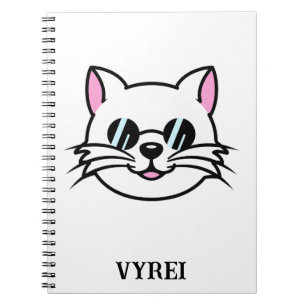 Caderno Espiral Óculos Pretos Vestidos de Gatos Brancos / Óculos e