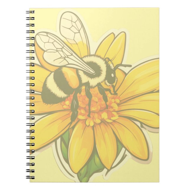 Caderno Espiral Ocupado coletando pólen  (Frente)