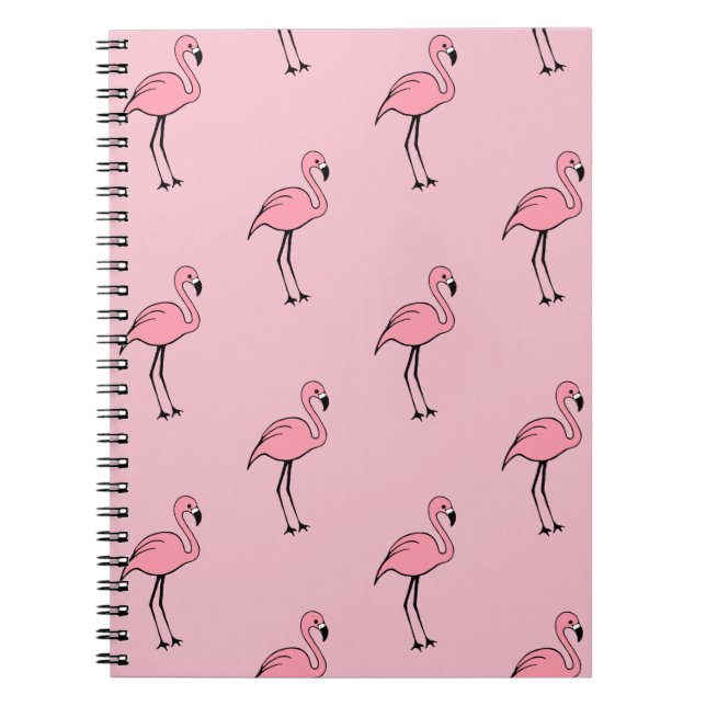 Caderno Espiral Oferta de notebook da Escola Flamingo Retro-Rosa (Frente)