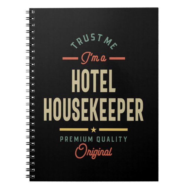 Caderno Espiral Oferta de Título de Empregado do Hotel Housekeeper (Frente)