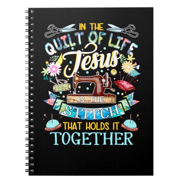Caderno Espiral Ofertas de Empilhamento | No Quilt Of Life Jesus (Frente)