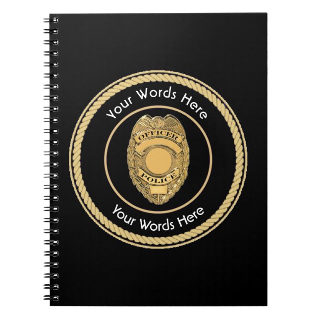 Caderno Espiral Oficial de Polícia Crachá Universal (Frente)