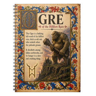 Caderno Espiral Ogro, Arte do Bestiário Medieval