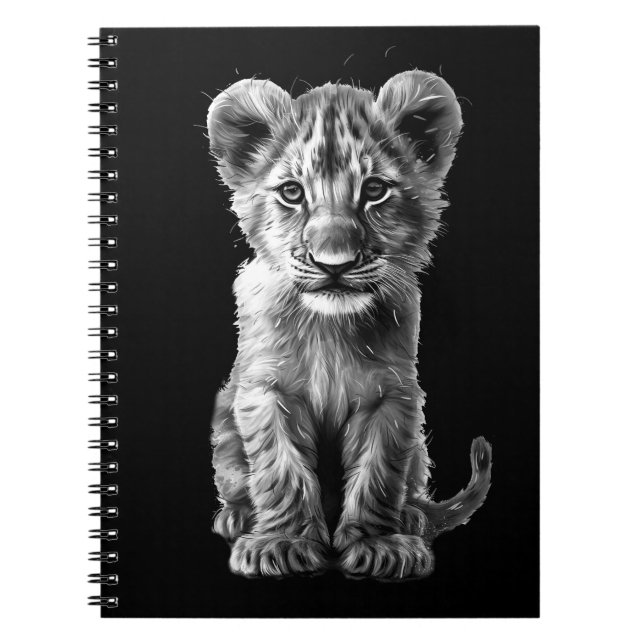 Caderno Espiral Oh Bebê Grande Gato Filhote Cinza (Frente)