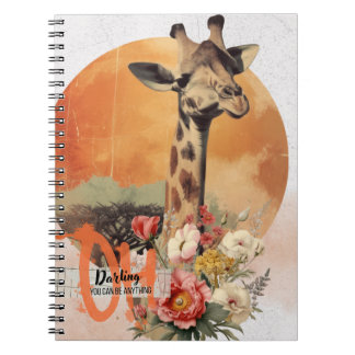 Caderno Espiral "Oh Darling You Can Be Anything" Giraffe Notebook