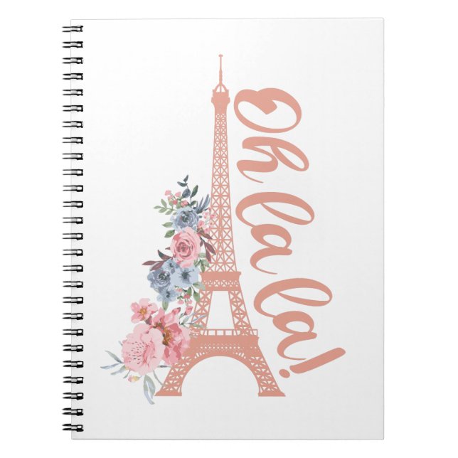 Caderno Espiral Oh La La - Eiffel Tower Paris France (Frente)