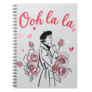 Caderno Espiral Oh La La Garota Parisiense - Estética Francesa Rom