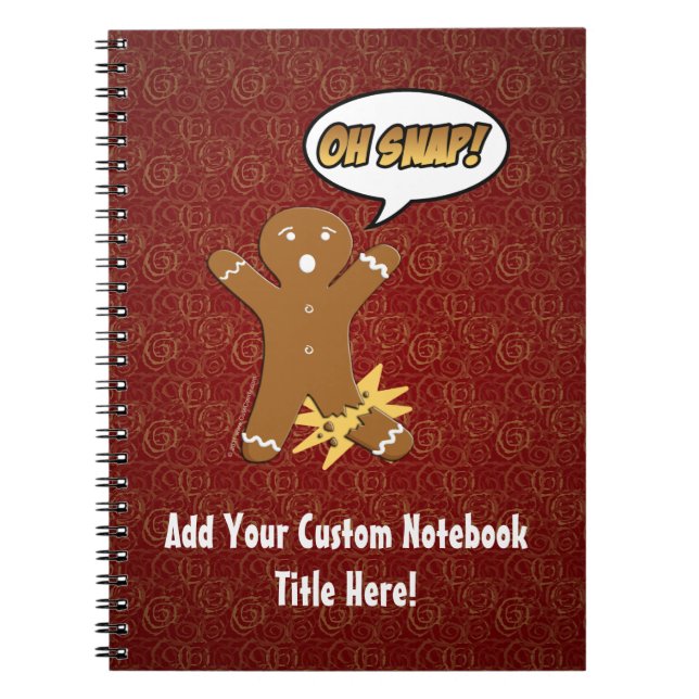 Caderno Espiral Oh pressão, homem de pão-de-espécie com pé (Frente)