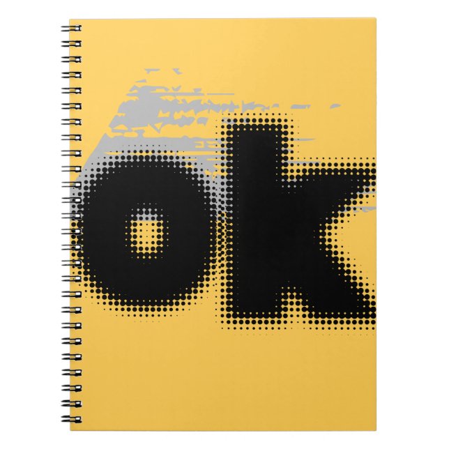 Caderno Espiral OK Vibes - Simples e Negrito" (Frente)