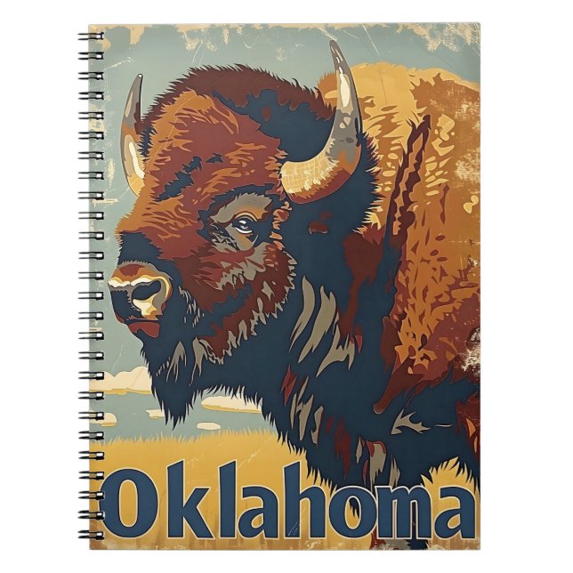 Caderno Espiral Oklahoma Bison Vintage (Frente)