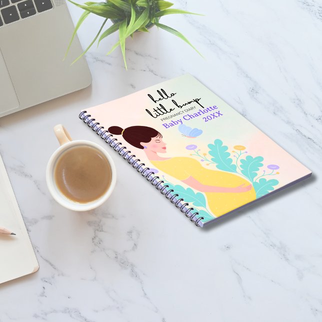 Caderno Espiral Olá, Baby Bump, Diário de Gravidez (Little Bump Pregnancy Journal)