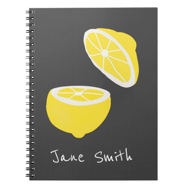 Caderno Espiral Olá Lemon, fruta amarela moderna (Frente)