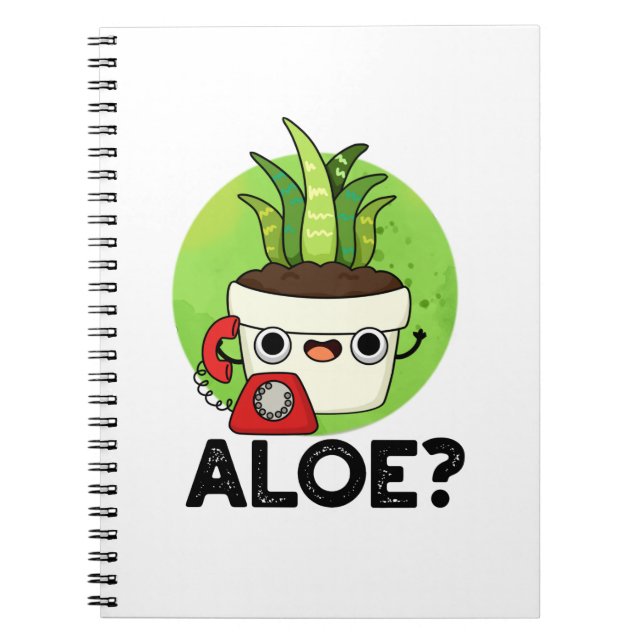 Caderno Espiral Olá Planta Divertida Aloe Pun  (Frente)