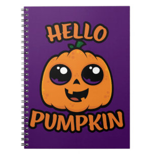 Caderno Espiral Olá, Pumpkin, Festa de Halloween Jack-O-Lanterna