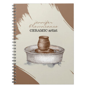 Caderno Espiral Olaria Cerâmica Argila Torneiro escultura elegante