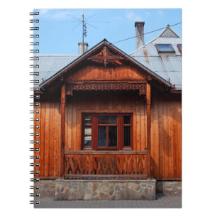 Caderno Espiral Old wooden traditional house accommodation, ancien