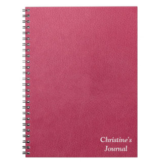 Caderno Espiral Olhar de couro cor-de-rosa