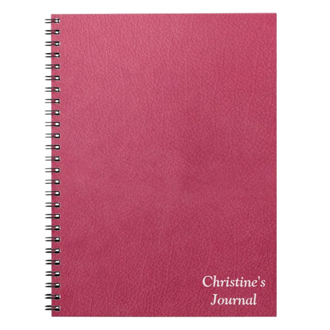 Caderno Espiral Olhar de couro cor-de-rosa (Frente)