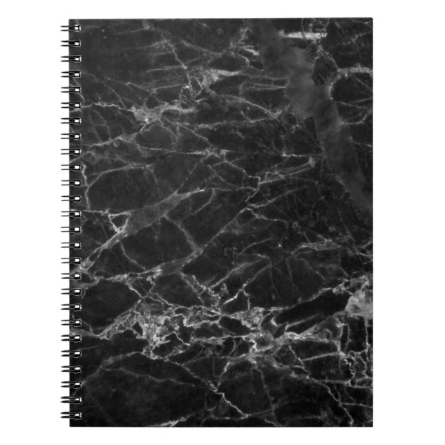 Caderno Espiral Olhar de Pedra Marble Preta (Frente)