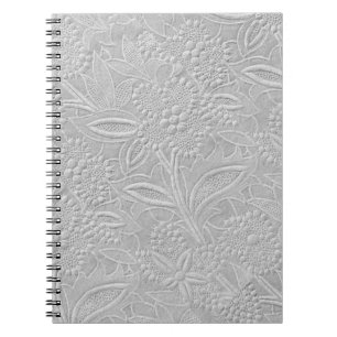 Caderno Espiral Olhar Floral Embutido Cinza