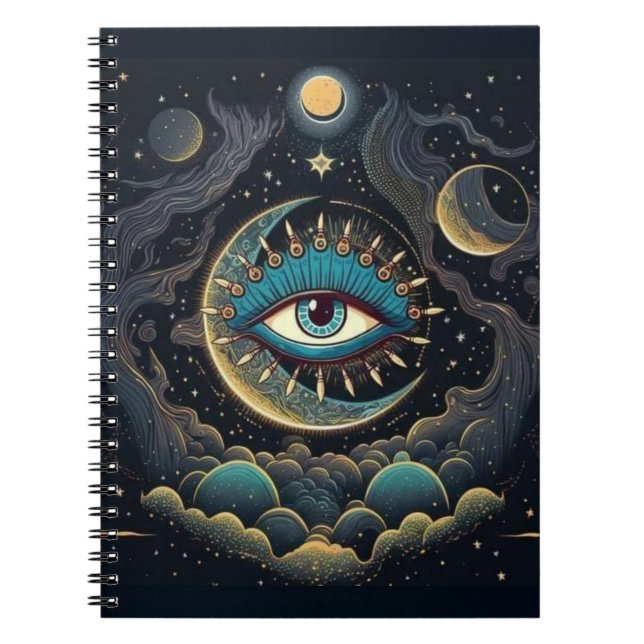 Caderno Espiral Olho da Lua da Galáxia Espacial (Frente)