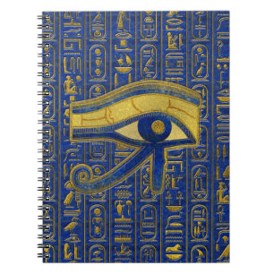 Caderno Espiral Olho egípcio Dourado do Lazuli de Horus - de