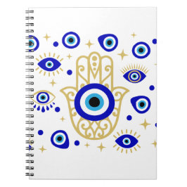 Caderno Espiral Olho mau no notebook azul