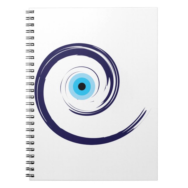 Caderno Espiral Olho-mau, Olho-Mal, Azul (Frente)