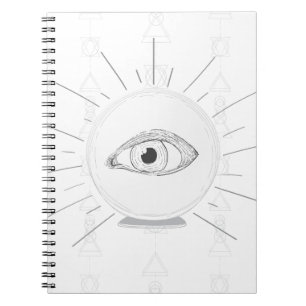 Caderno Espiral Olho Vidente Adivinho Bola de Cristal Esotérico