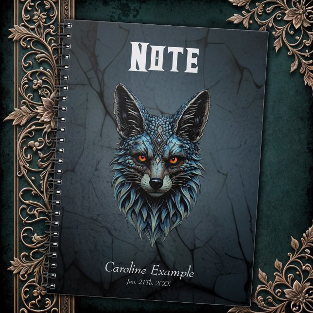 Caderno Espiral Olhos laranja, pele legal: a raposa deslumbrante. (Criador carregado)